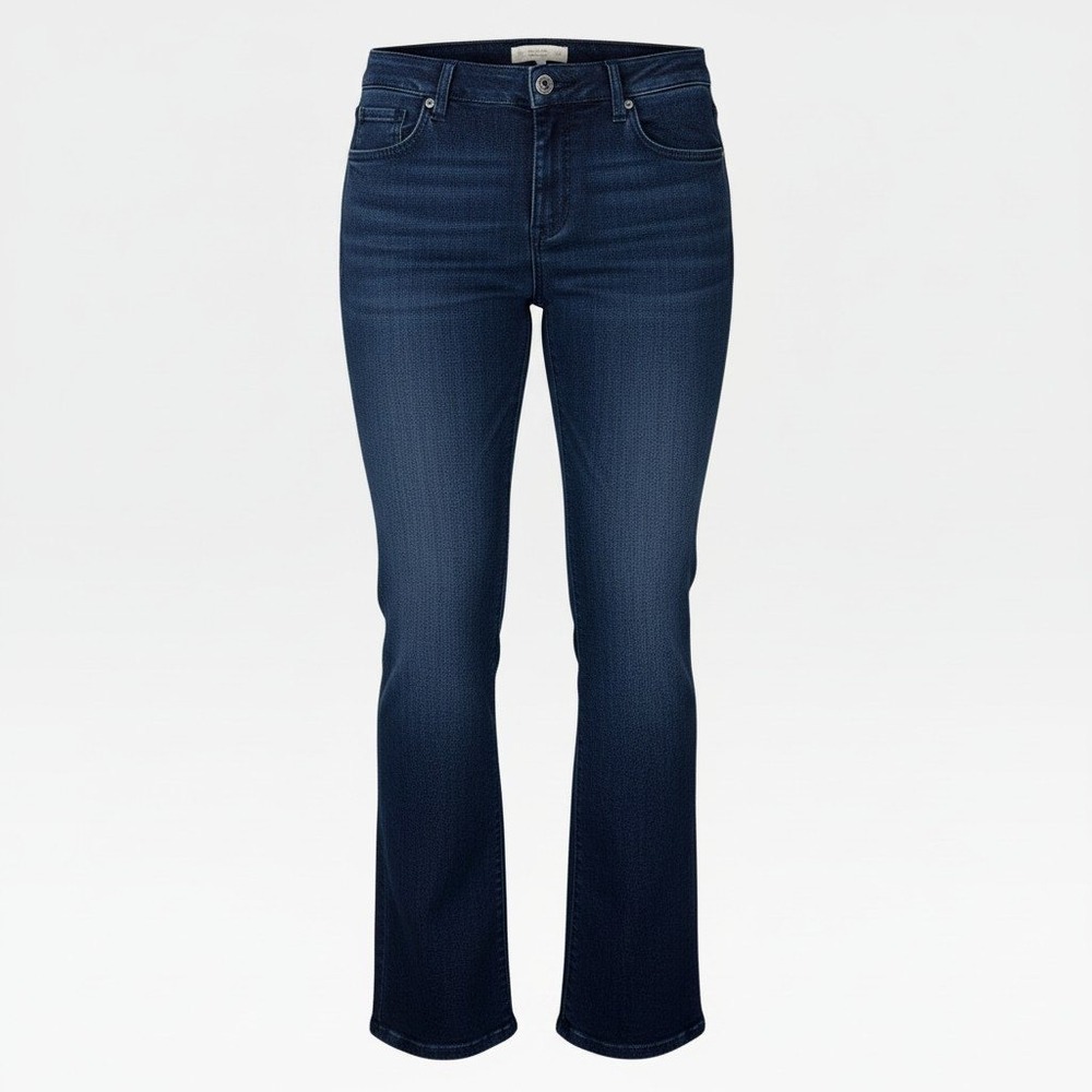 J. Jill Smooth-Fit Boot Cut Jeans Womens 10 Marine Wash Dark Blue Denim NWT $109